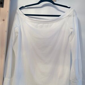 Off-Shoulder Long Sleeve Women's Top - White